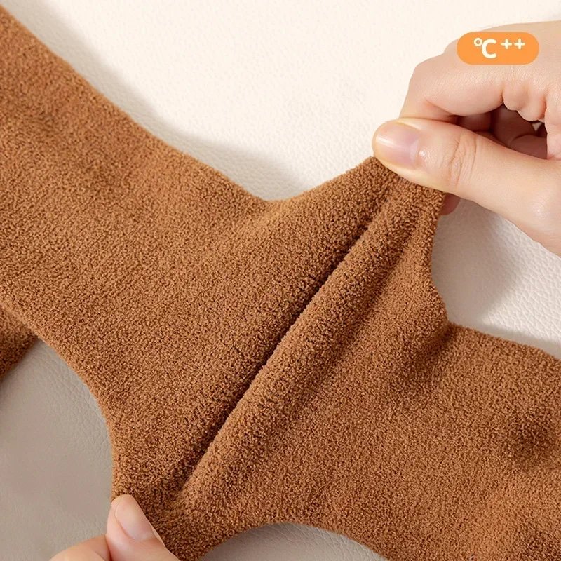 Winter Thicken Children Pantyhose Soft Velvet Tights for Girls Bear Print Elastic High Waist Toddler Baby Infant Tights 0-8Yrs