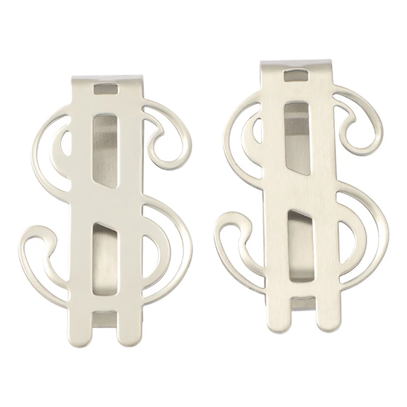 1PCS Slim Money Clip Stainless Steel Cash Bills Credit Clip Dollar Design Fashion Coin Banknote Cash Clamp Holder metal money clip