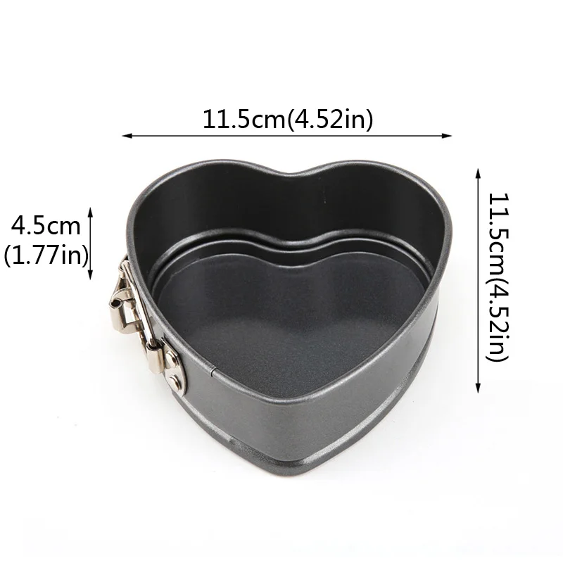 3pcs Mini Non-Stick Cakes Molds Carbon Steel Heart Round Rectangle Toast Bread Pan Bakeware