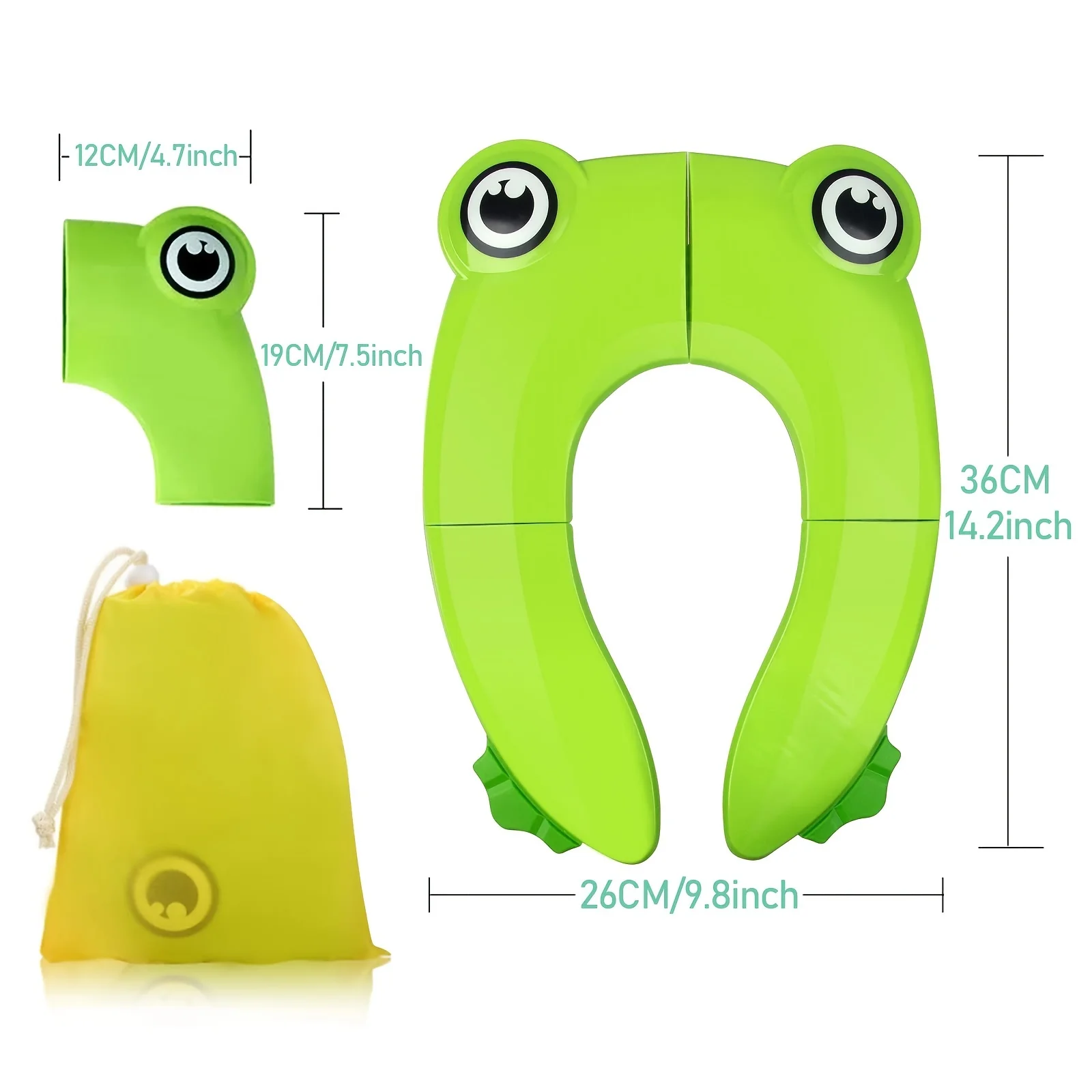 Baby Travel Folding Potty Seat, Portable Large Potty Training Pad, Non Slip Silicone Toilet Seat Cover for Kids Boys & Girls 2