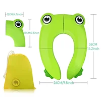 Baby Travel Folding Potty Seat, Portable Large Potty Training Pad, Non Slip Silicone Toilet Seat Cover for Kids Boys & Girls 2