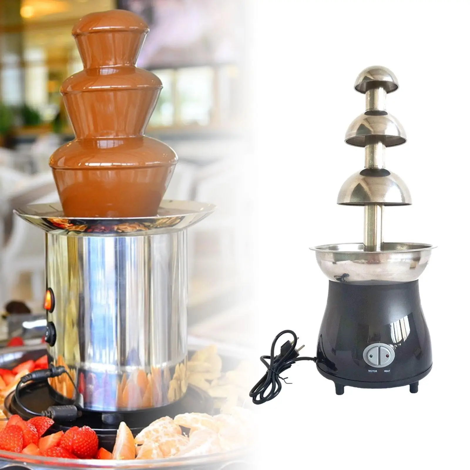 Chocolate Fountain Sturdy Stainless Steel Melting Pot for Candy Cheese Party