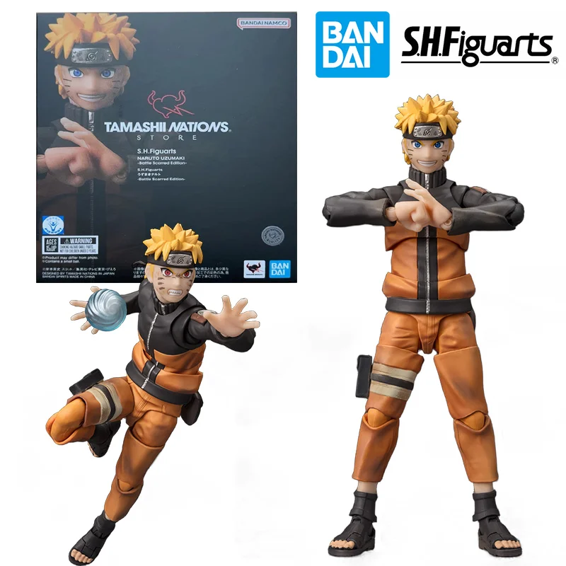 

Фигурка Bandai Namco S.H. Фигуртс Наруто Узумаки боевой Шарф 16 см аниме Оригинальная фигурка модель игрушка подарок коллекция