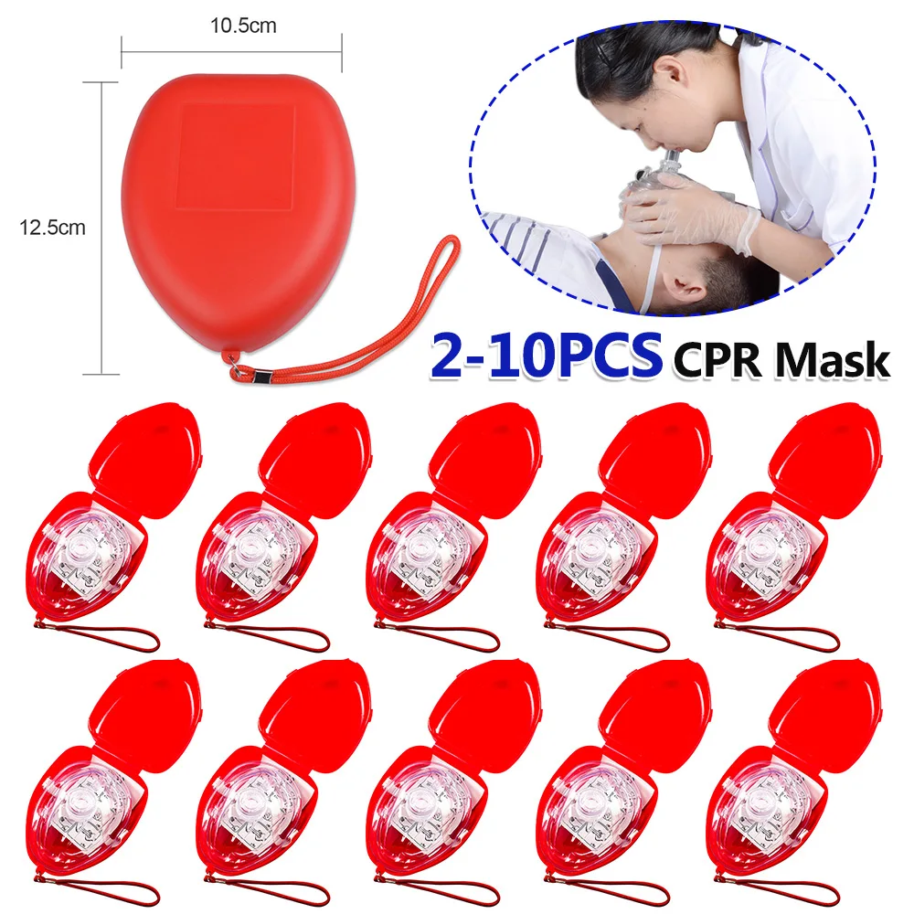 2-10pcs CPR Breathing Mask Artificial Respiration Training Masks Emergency Rescue Supply First Aid Emergency Rescue Tools