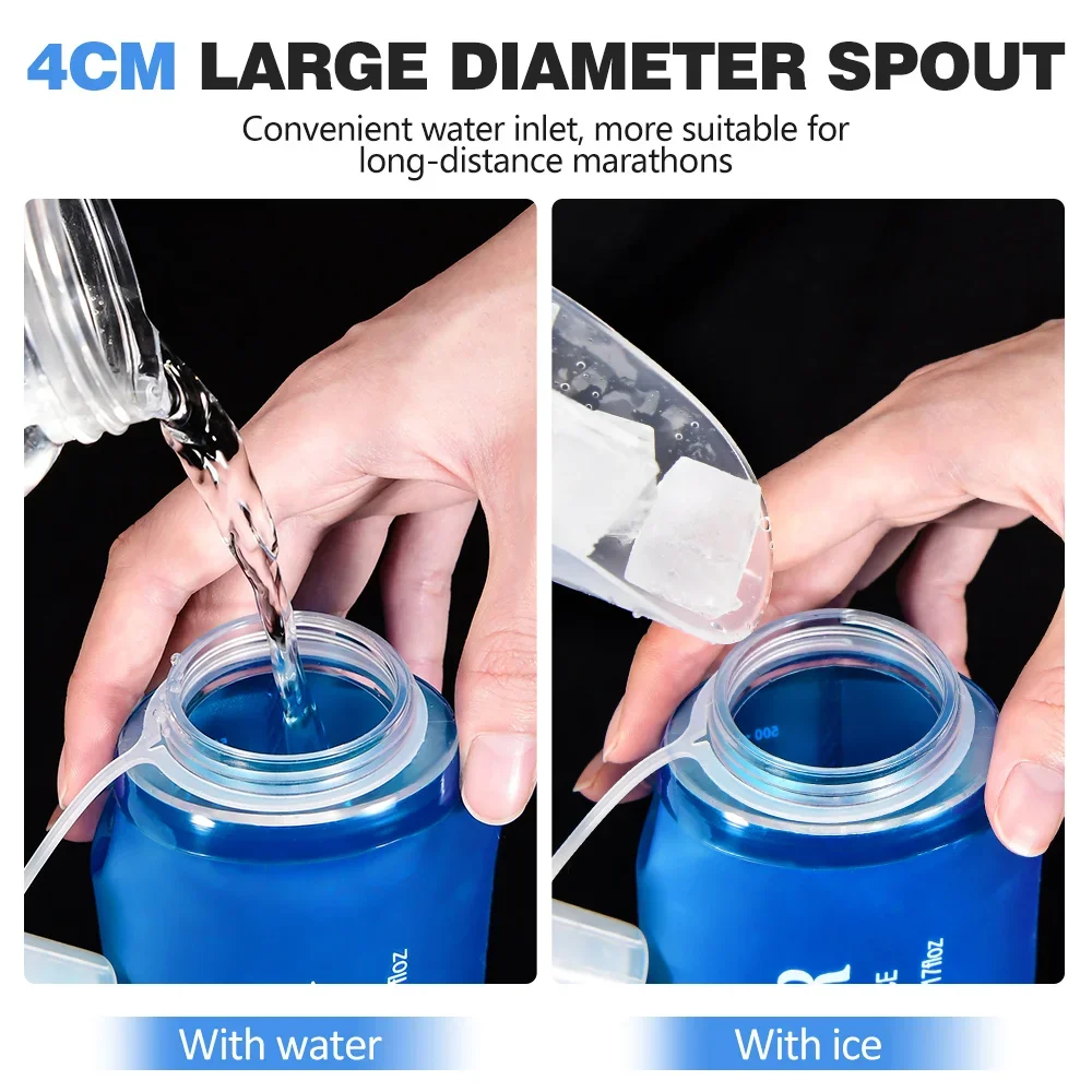 Sports water bottle 300/500ML TPU folding soft bottle outdoor sport water bag collapsible running camping