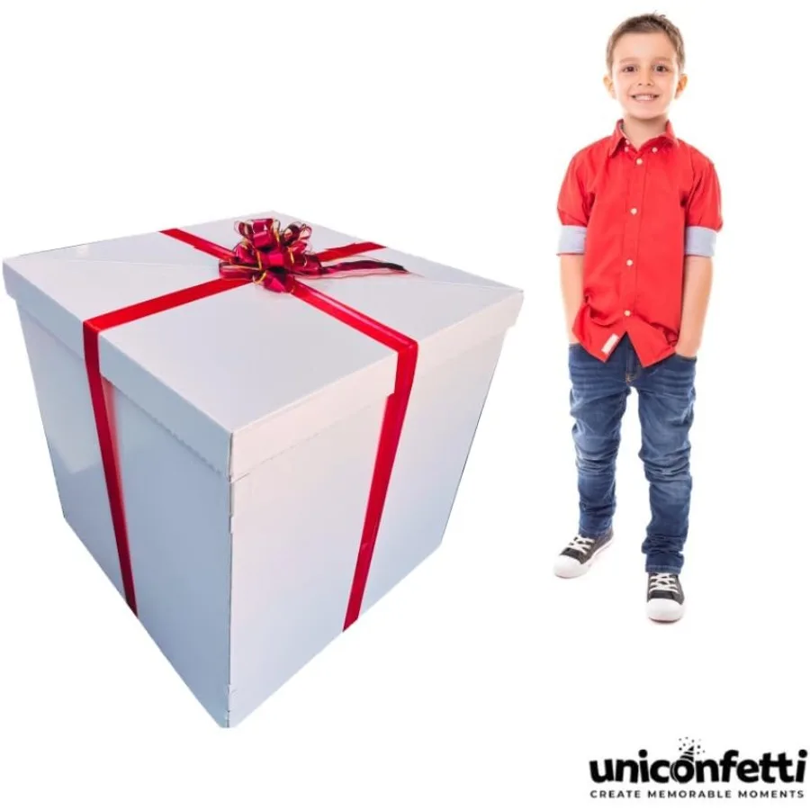 Extra Large Gift Box 28x28x28 InchesGiant Jumbo White Gift Boxes with Lid Perfect for Large Gifts Birthday Surprises Special Oc