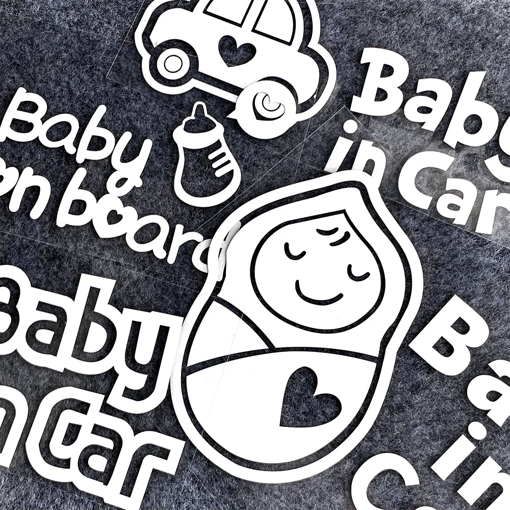 Baby in Car Baby on Board Motorcycle Car Styling moto bike Reflective Sticker Decal Waterproof 18cm Height