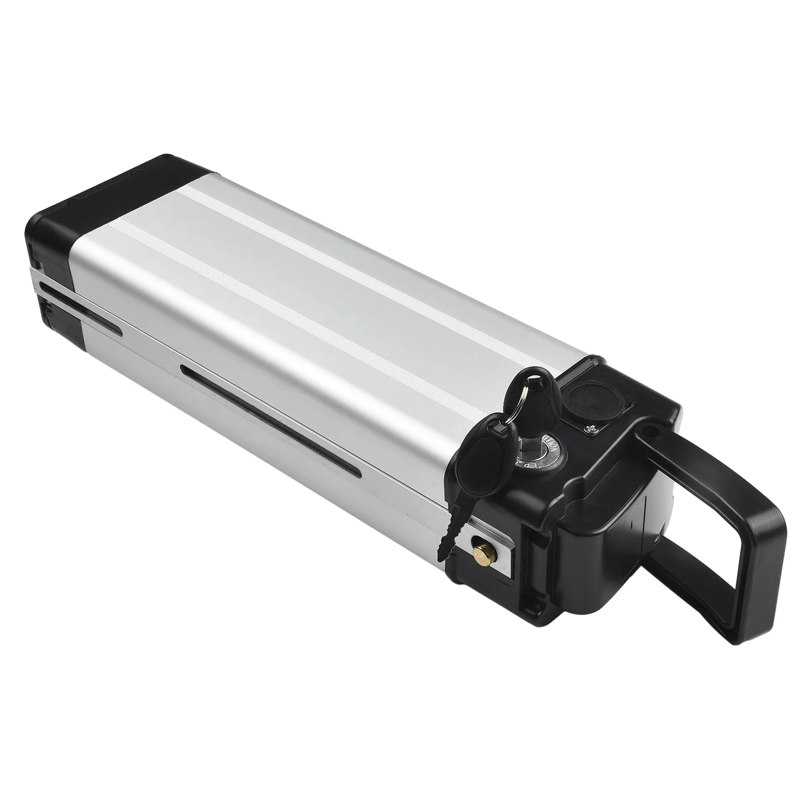 

36V 48V Electric Bicycle Battery Box Case Cover Empty Silver Fish Ebike Aluminum Housing E-Bike Accessories Bottom Discharge