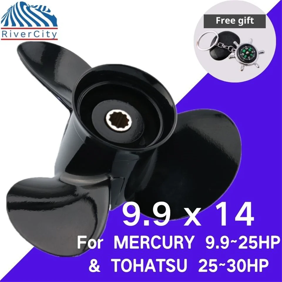 Boat Propeller 9.9x14 For Tohatsu Nissan 25hp 30hp Outboard Screw Boat Motor Aluminum Alloy Propeller 3 Blade 10 Spline boat propeller 9 9x14 for tohatsu nissan 25hp 30hp outboard screw boat motor aluminum alloy propeller 3 blade 10 spline
