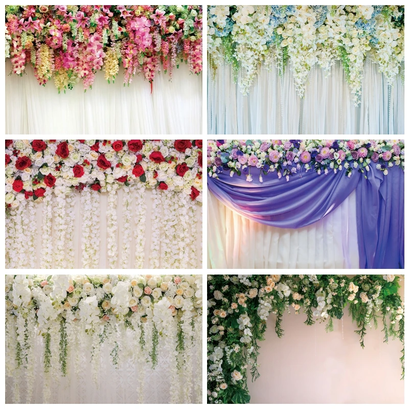 

Wedding Ceremony Photo Background Rose Flower Wall Stage Bridal Shower Baby Birthday Party Photography Backdrop for Photo Studio