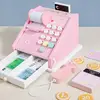 Wood Toy Cash Register Pretend Play Money Counting Toys Cash Register Play Money Strong Cashier Toy With Scanner And Credit Card 5