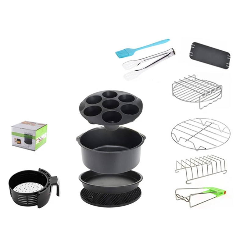 

Air Fryer Accessories Baking Basket Applicable To 8-Inch 12-Piece Set 4.8Qt-7.2Qt-Up