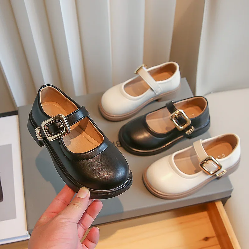 

Girls Leather Shoes New Spring Autumn Fashion Soft Sole Flats Non-slip Shoes Children's Solid Performance Party Princess Shoes