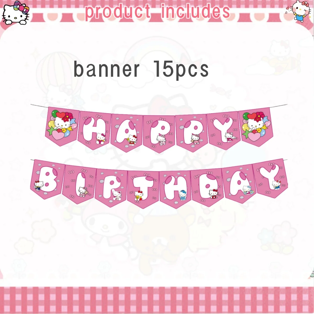 thumbnail image 1 of Decoración para fiesta de cumpleaños de Hello Kitty, vajilla desechable de Kitty rosa, mantel, vaso, plato, globos, regalos para niñas, suministros para fiestas, 1 of 5