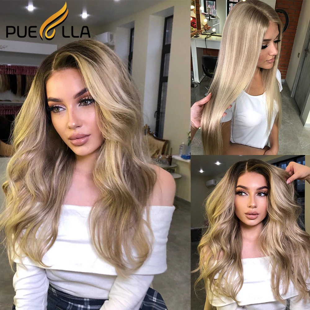 13x6 Body Wave Ash Blonde Lace Front Wigs For Women Human Hair 13x4 Straight Ash Blonde Lace Frontal Wig Brazilian Hair Wigs