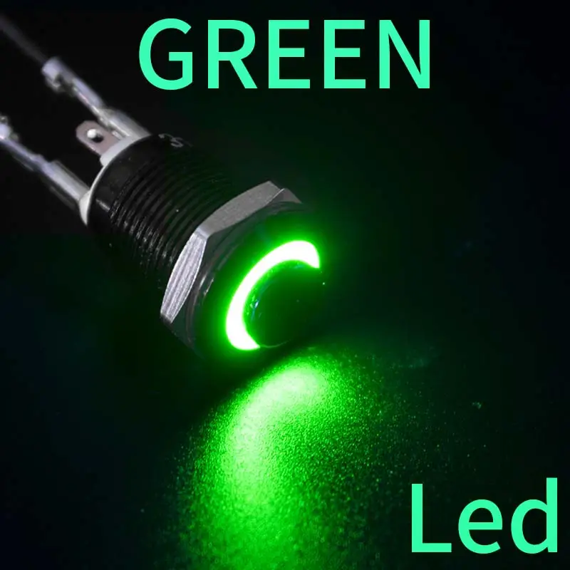 1NO High head Waterproof Metal Push Button Switch LED Light Self-locking/reset 3/6/12/24/220V 8/10/12/16mm Oxidized black image 7