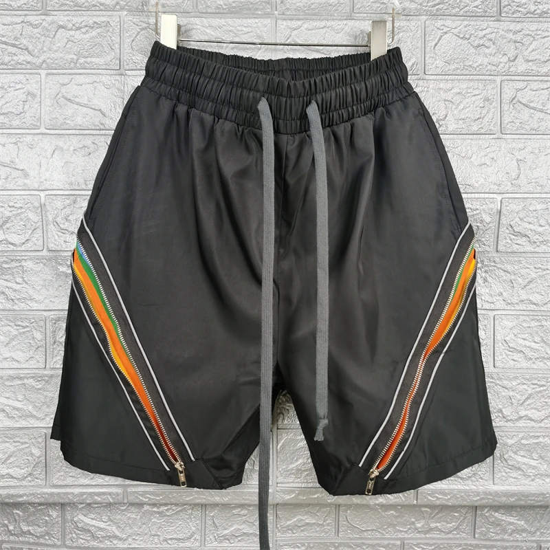 

High Street Zipper Patchwork Shorts Pants Casual Versatile Sweatpants Y2k Streetwear Techwear Traf Men's Clothes Clothing
