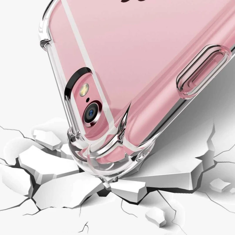 Transparent Shockproof Silicone For iPhone 15 11 12 13 14 Pro X XS Max XR 6S 7 8 SE 2023 Plus Mini Case Clear TPU Cover Coque