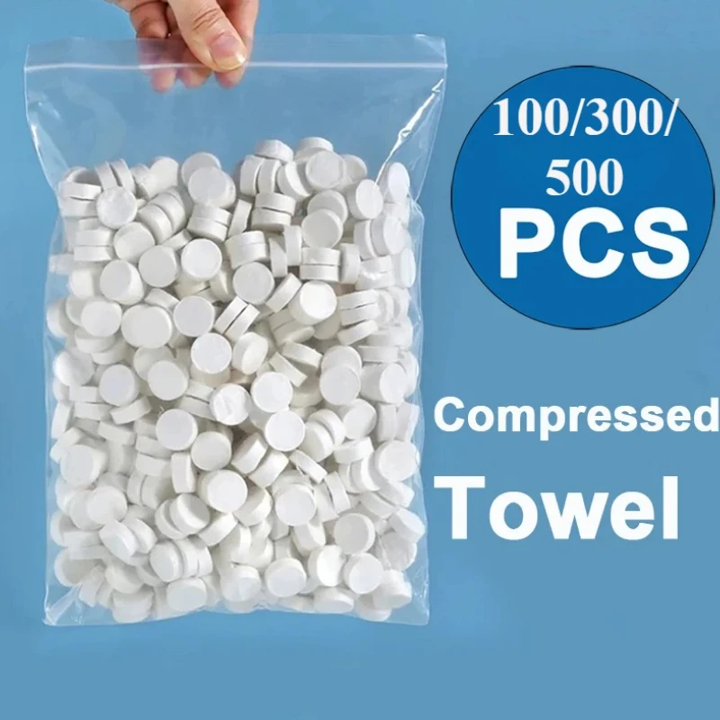 Compressed Towel 100/300/500PCS Soft Disposable Coin Tissue Portable Mini Absorbent Travel BBQ Outdoor Camping