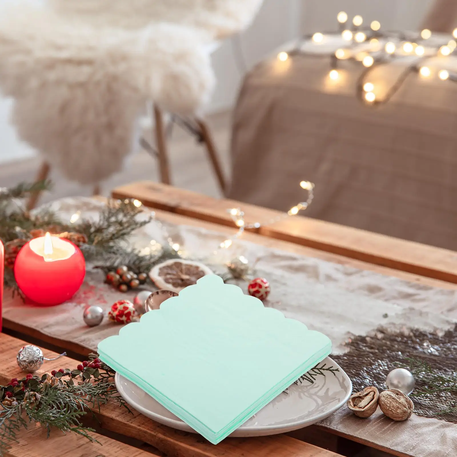 20 Sheets Dining Room Table Decor Party Tissue Paper Holiday Napkins Disposable Wedding Decorations Light Green Banquet