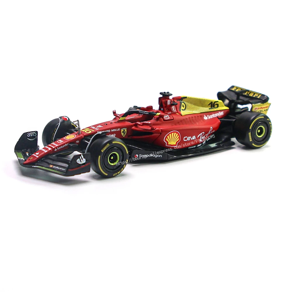 Bburago 1:43 75th Anniversary #16 Leclerc 2022 F1 Scuderia Ferrari F1-75 #55 Sainz Alloy Luxury Vehicle Diecast Cars Model Toy