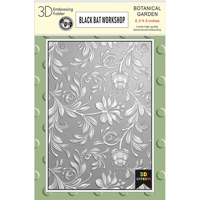Tim Holtz Mini Botanical Garden 3d Relief Folder For Diy To Make Greeting Cards, Paper Scrapbook, Stamp Free Metal Cutting Mold