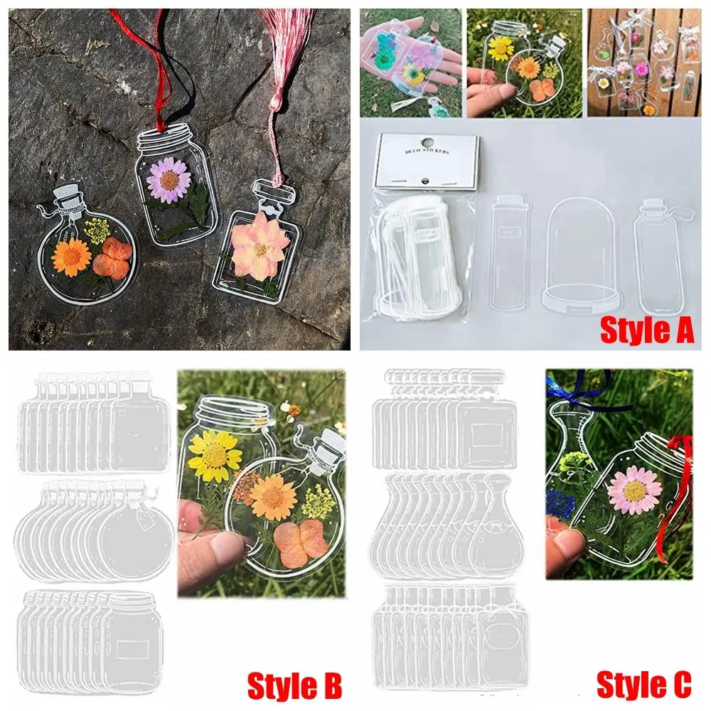 Transparent Dried Flower Bookmarks for Reading