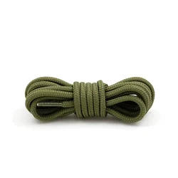 Classic Round Shoelaces - Outdoor Sneakers & Shoes - Solid Color for Kids and Adults - Multiple Lengths (Army green)