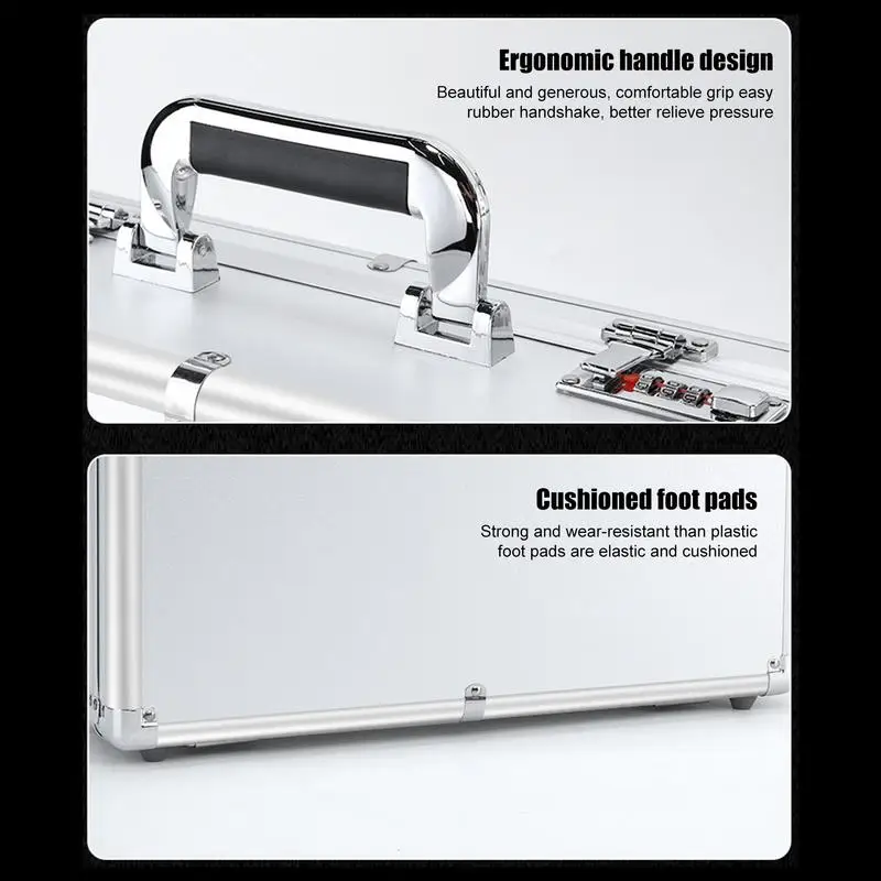 Hard Side Briefcases Aluminum Document Case with Handle Design Built-in Sponge Truck Storage Organizer Chest With Security Lock 6