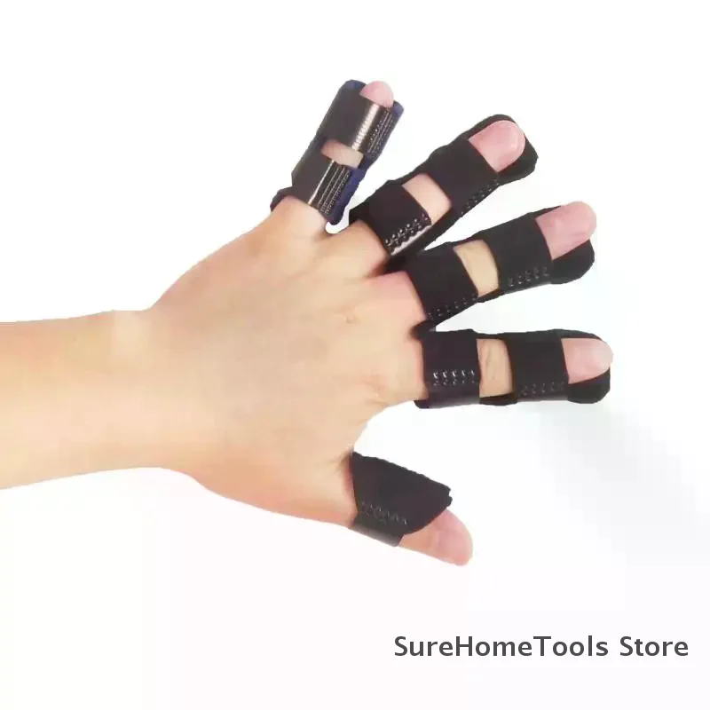 5PCS Unisex Sports Finger Support Set Broken Finger Straightening Knuckle Fixation Protective Gear Adjustable Finger Gloves