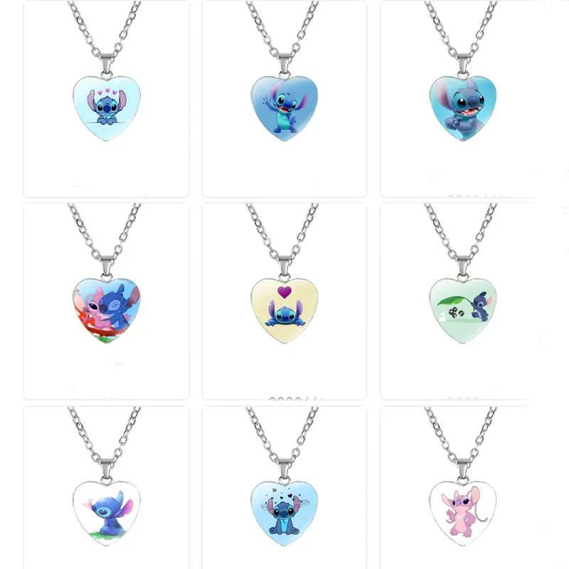 

Anime Figures Stitch Starry Baby Stitch Cartoon Pattern Children's Love Necklace Stitch New Product Necklace Anime Accessories