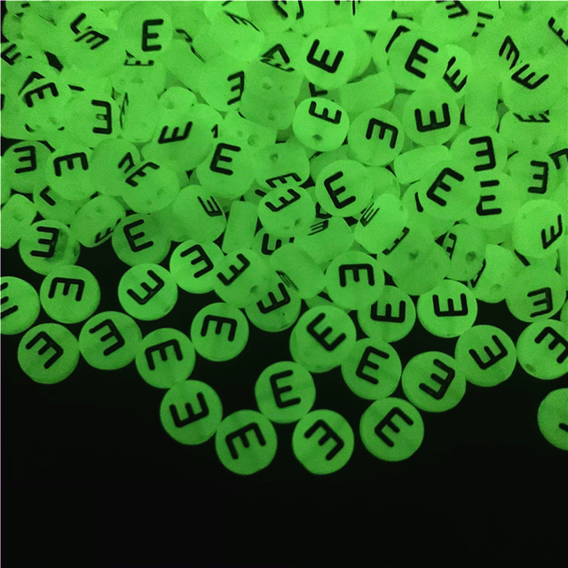 7mm Luminous Letter Beads Alphabet Acrylic Spaced Beads For Jewelry Making DIY Charms Bracelet Necklac