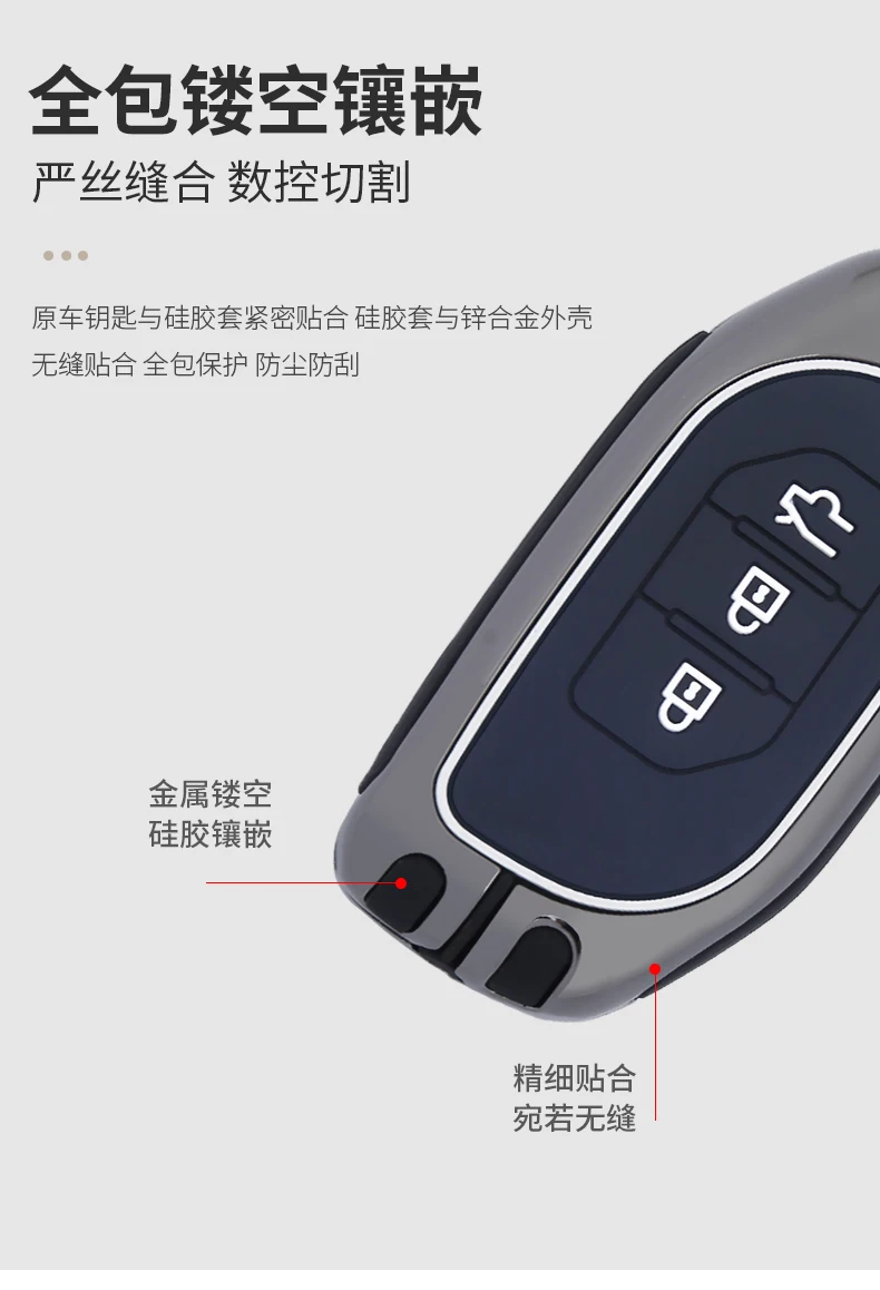 Custodia protettiva per chiave in lega di zinco per portachiavi per auto per Dongfeng Fengxing Forthing T5 EVO 2021 - S03afc11cc98b420c82c65790a21498fdz