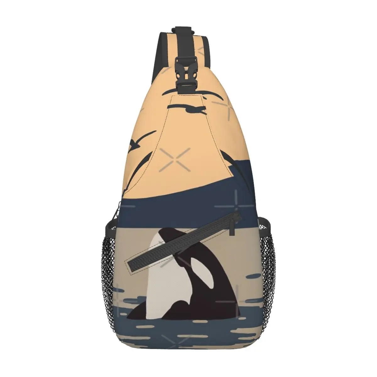 

Killer Whale Orca Chest Bag Retro Durable Travel Nice gift Multi-Style