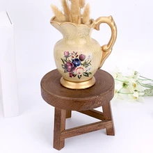 

7inch Hotel Display Stand Indoor Office Wooden Mini Stool Living Room Durable Decorative Stool 17.8x15.2cm