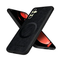 Magnetic Leather Phone Case - Premium Protective Cover in Sleek Design for Galaxy A05 4G (Black)