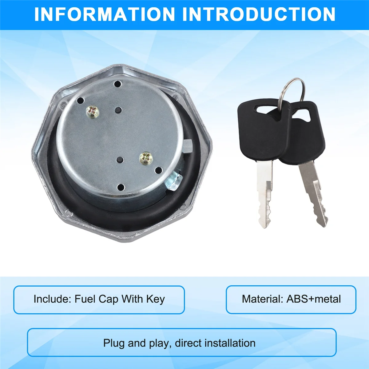 Car Fuel Cap with Key for ISUZU ELF NPR NQR 4HK1 8-98146010-0 8-98088982-0