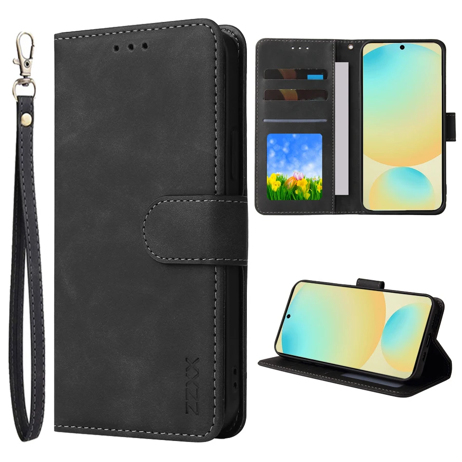Magnetic Flip Leather Wallet Case with Card Slot and Anti-Drop Protection