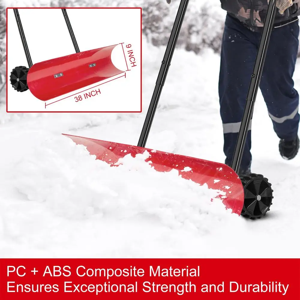 38" Wheeled Snow Shovel with Bi-Directional Blade 5