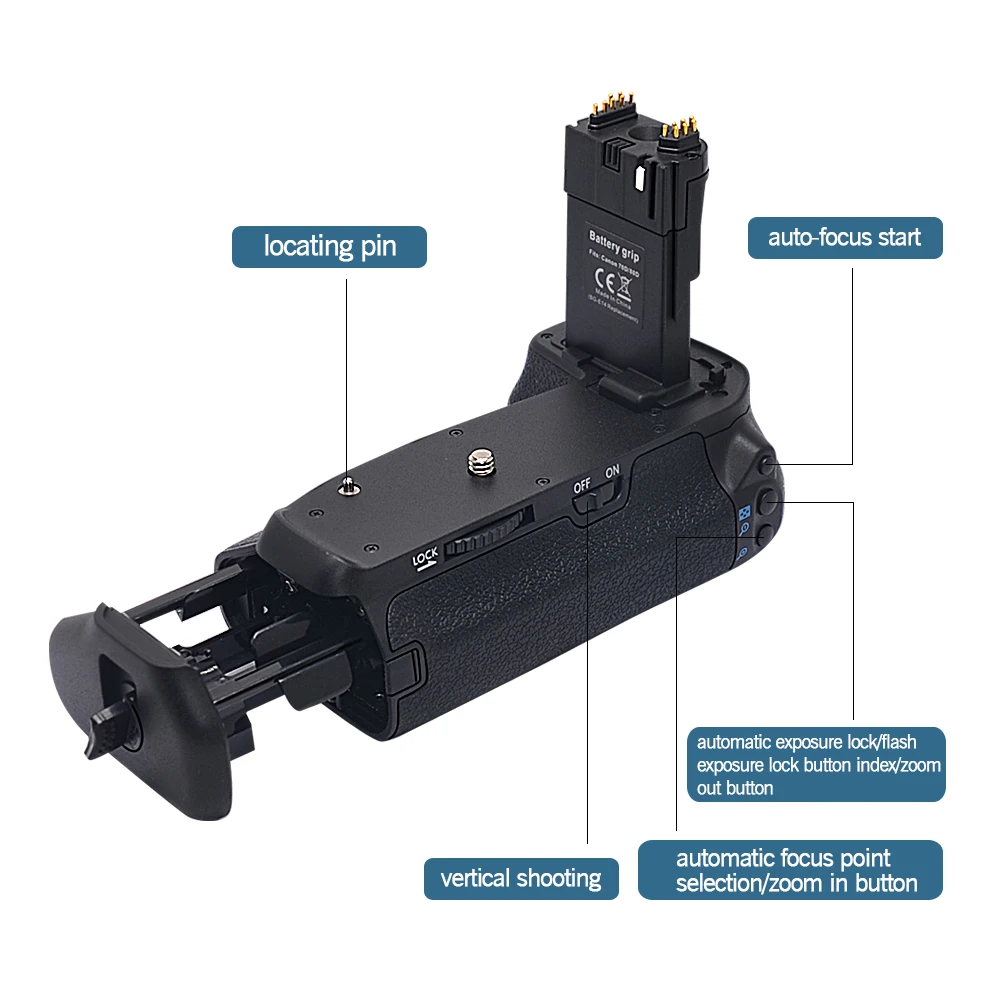 Mcoplus BG-70D Vertical Battery Grip BG-E14 for Canon EOS 70D 80D 90D Digital SLR Camera