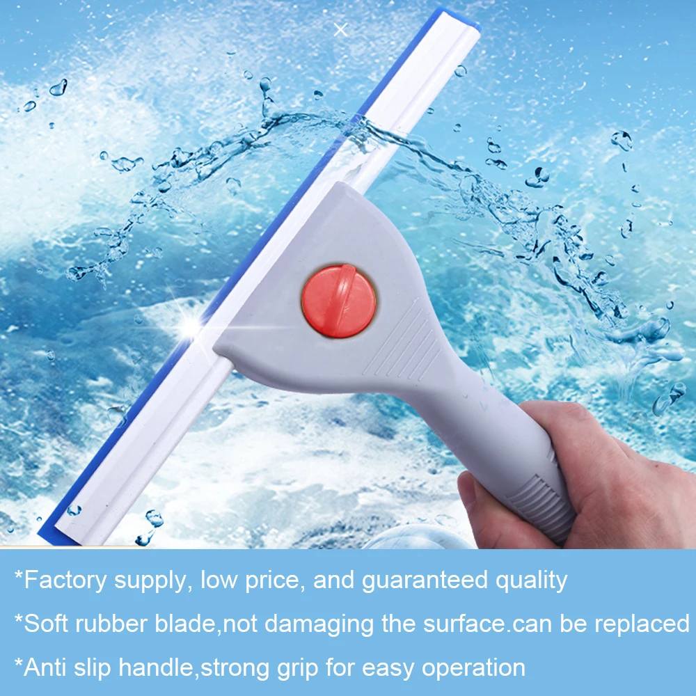 Window Squeegee Home Stainless Steel Non Slip Window Squeegee Wet Room Glass Wiper With Blade Household Cleaning Accessories 15/25/35/45cm B51B