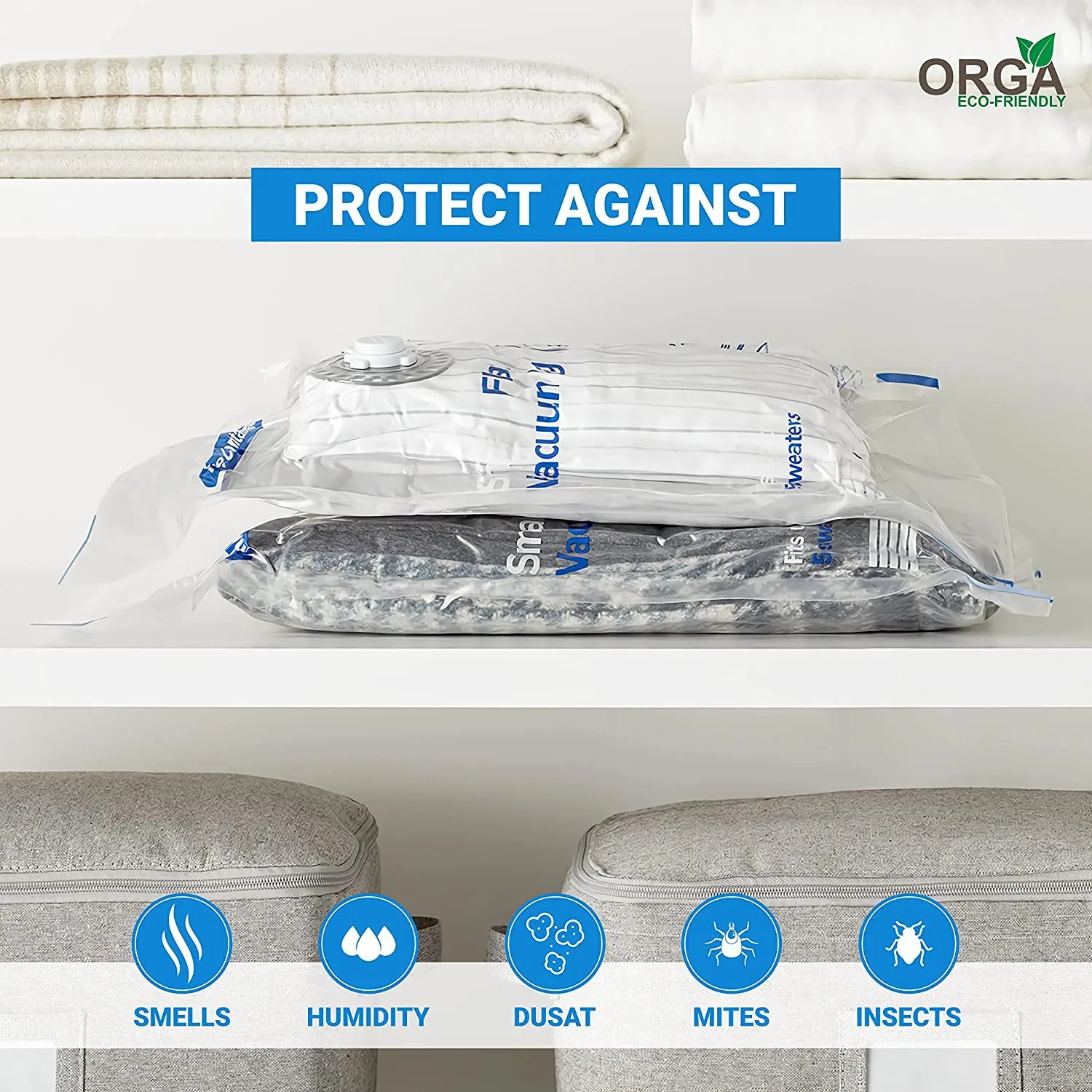 Sac de compression sous vide,Electric pump80X100 CMSac De Rangement