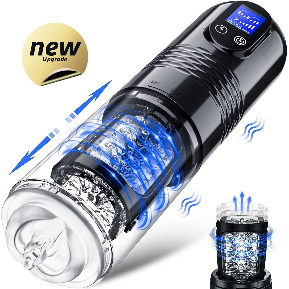 Electric Male Masturbator Sex Toys for Men with 10 Thrusting Sucking Vibration Modes Waterproof Automatic Penis Pump Blowjob