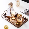 Nordic Style Rectangular Stainless Steel Mirror Tray with Handles Coffee Bar Food Elegant Teapot Cup Storage Hold Serving Trays 5