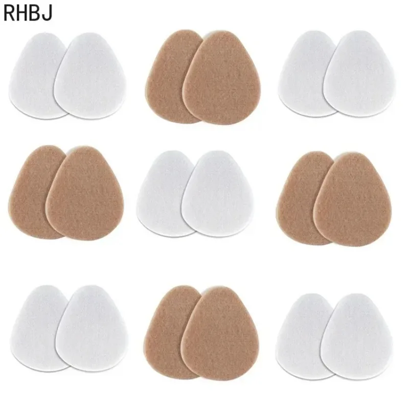 16pcs = 8pairs 자체 접착 펠트 앞 손바닥 패드 발 통증 완화 하이힐 쿠션 미끄럼 방지 마모 감소 압력 발 뒤꿈치 패드 관리