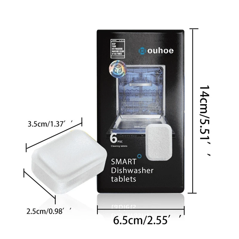 6pcs/box Dishwasher Cleaning Tablets For Dining Room Kitchen