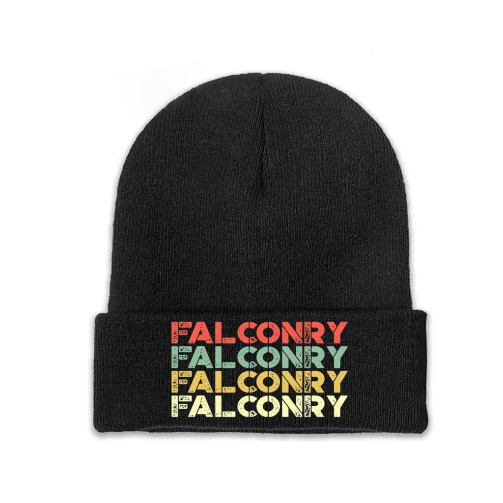 

Knit Hat Falconry Austringer Hawk Winter Warm Beanie Caps Vintage Retro Men Women Fashion Casual Bonnet