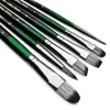 6pcs Professional Artist Paint Brush Set - Anti-Shedding Nylon Bristles, Different shapes - Round, Filbert, Flat, Angle, for Pai 1