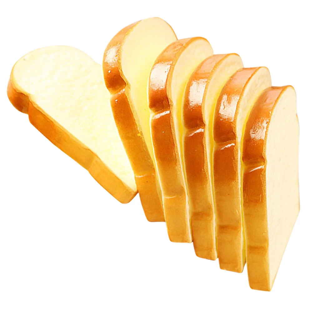 

6 Pcs Simulated Bread Simulation Decor Toast Model Food Fake Foods Bathroom Decorations Vivid Realistic Artificial French