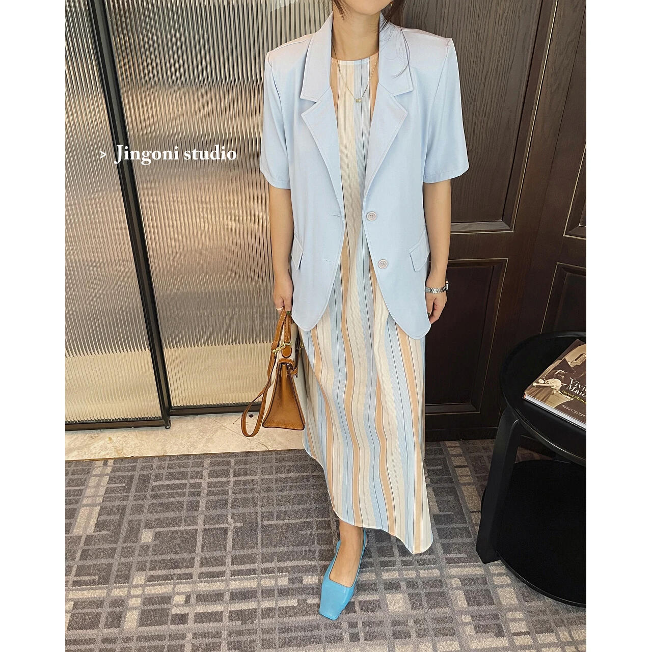 Chiffon Blazers Women Short Sleeve Jacket Coat Y2k 2023 Summer Clothing Elegant Vintage Fashion Luxury Korean Top Cropped New